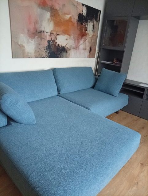 Hoekbank in blauw